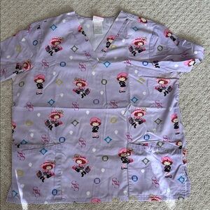 Strawberry shortcake lavender scrub top